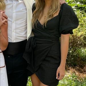 Black wrap mini dress